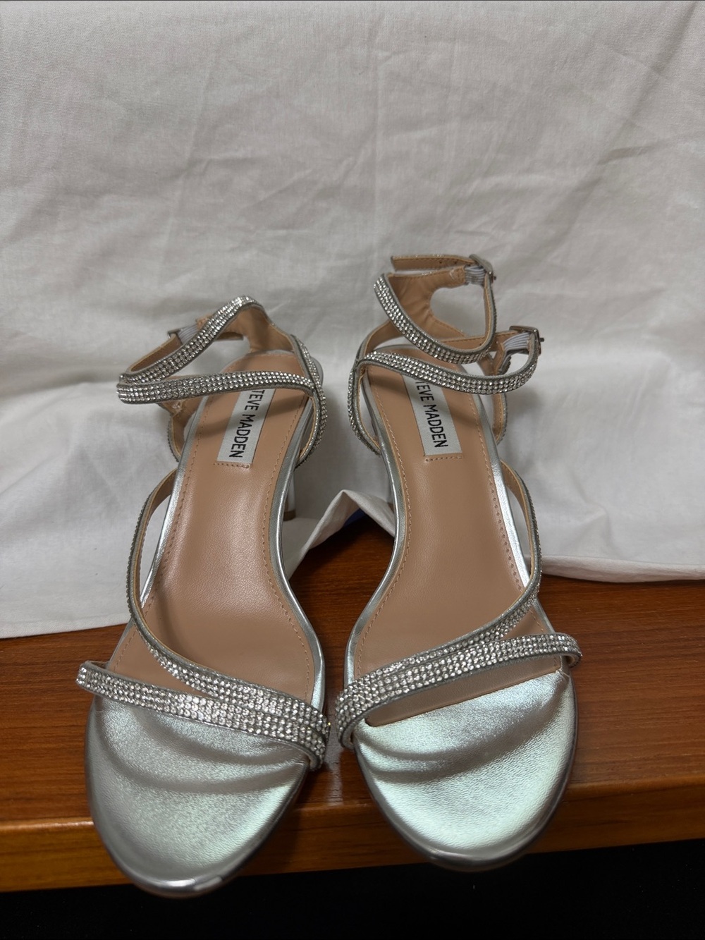 Steve Madden Silver Rhinestone Evening Heels